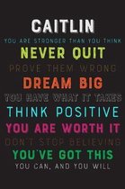 Caitlin You Are Stronger Than You Think Never Quit Prove Them Wrong Dream Big You Have What It Takes Think Positive You Are Worth It Dont Stop Believi