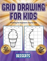 Drawing for beginners step by step (Grid drawing for kids - Desserts)