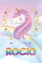 Rocio: Rocio Unicorn Notebook Rainbow Journal 6x9 Personalized Customized Gift For Someones Surname Or First Name is Rocio