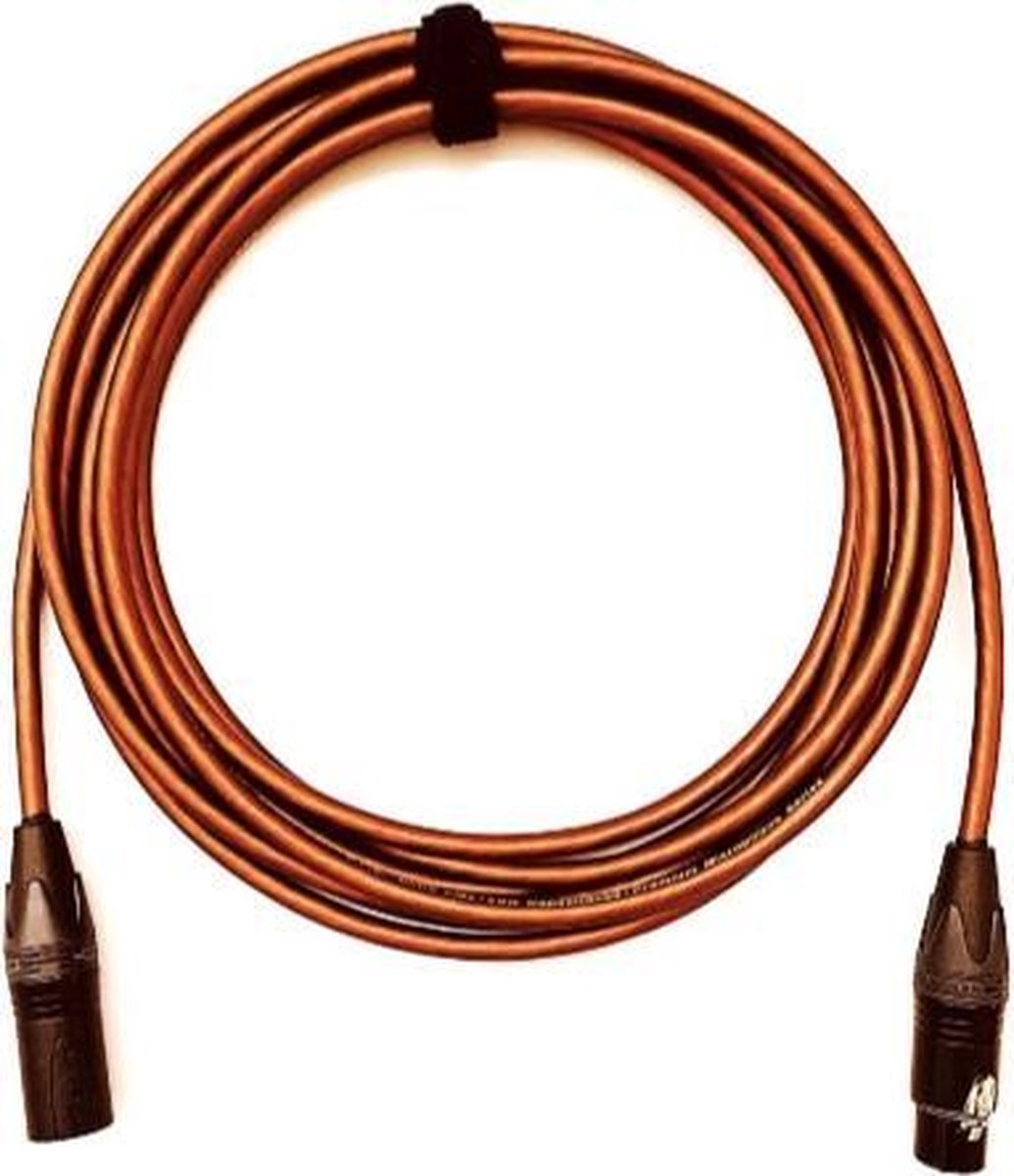 Tasker-Neutrik-XLR-XLR-microfoonkabel-audiokabel-T32MBAG06FBAGBR-Kleur: Transparant Brown (cola)-Lengte: 6 meter-Handgemaakt NL
