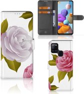 Wallet Book Case Samsung Galaxy A21s Telefoon Hoesje Cadeau voor haar Roses