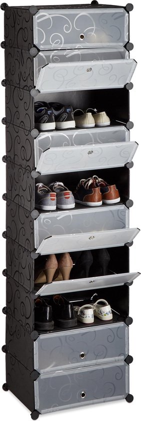 relaxdays schoenenrek 10 etages - grote schoenenkast - klikverbinding -... bol.com