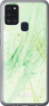 Samsung Galaxy A21s Hoesje Transparant TPU Case - Pistachio Marble #ffffff