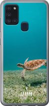 Samsung Galaxy A21s Hoesje Transparant TPU Case - Turtle #ffffff