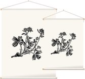 Sibbaldia Procumbens zwart-wit (Procumbent Sibbaldia) - Foto op Textielposter - 45 x 60 cm