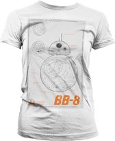 Star Wars Dames Tshirt -2XL- BB-8 Blueprint Wit