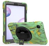 Samsung Galaxy Tab A 8.4 (2020) Cover - Hand Strap Armor Case Met Pencil Houder - Camouflage