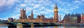 Schilderij - The Big Ben, Londen , panorama, premium print,  2 maten