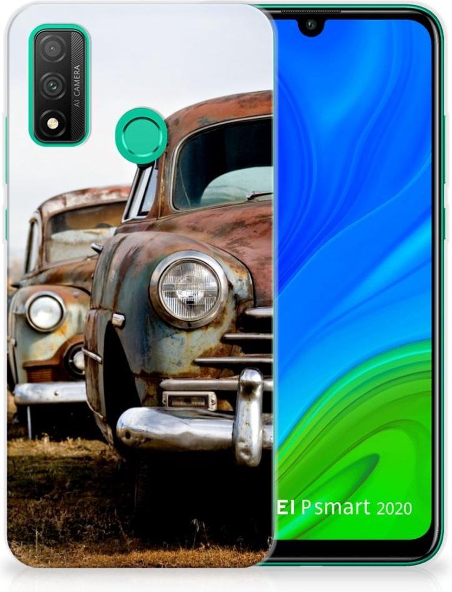 Huawei P Smart 2020 Siliconen Hoesje met foto Vintage Auto