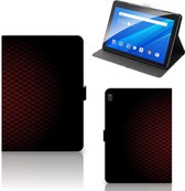 Stand Case Lenovo Tab E10 Tablet Hoes met Magneetsluiting Super als Vaderdag Cadeaus Geruit Rood