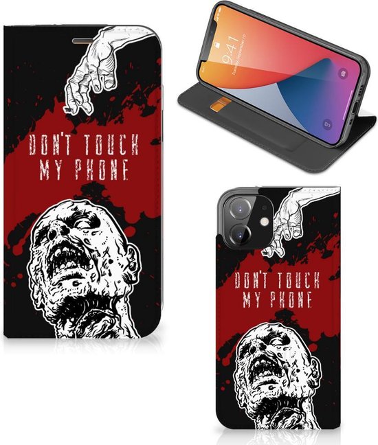 Foto: Telefoonhoesje met pasjeshouder geschikt voor iphone 12 geschikt voor iphone 12 pro smart cover zombie blood