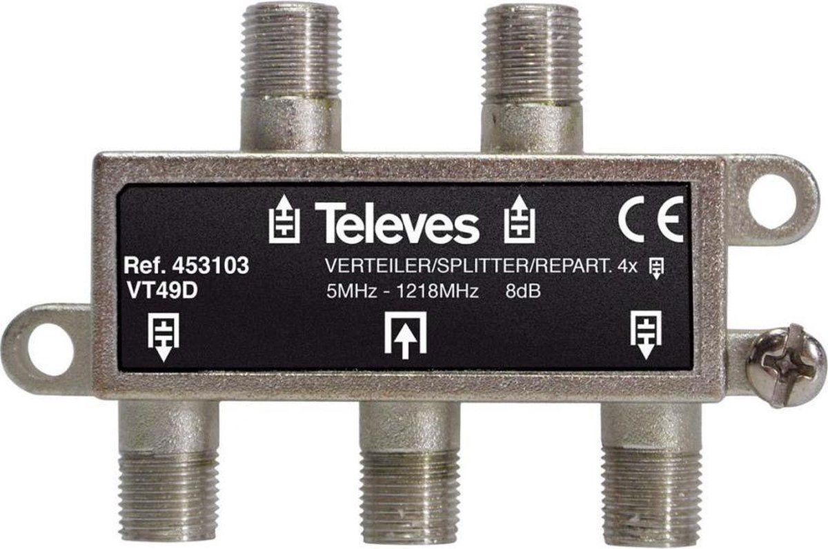 CATV Splitter 8 dB / 5-1218 MHz - 4 Outputs