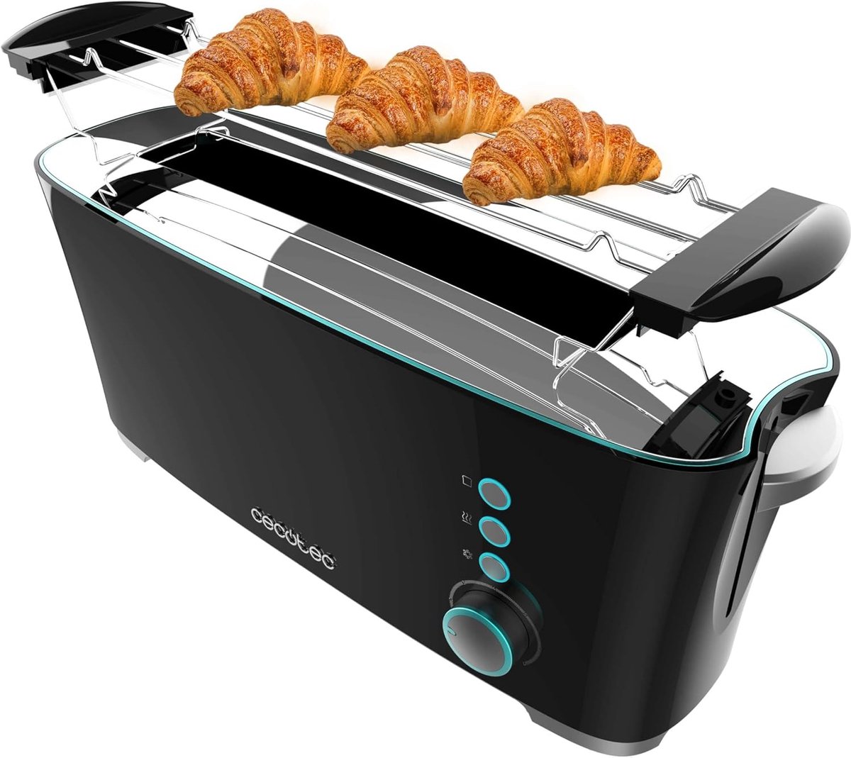 Lange Broodrooster met Dubbele Gleuf en Automatische Uitschakeling, 1000W Vermogen