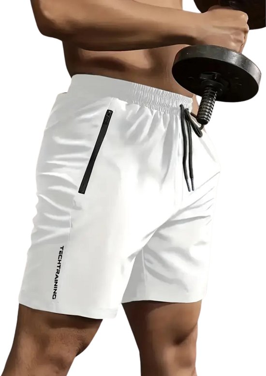 Bovista Tennisbroek Heren - Tennisshort - Tenniskleding - Padelbroek - Padel - Gym - Short - Wit - Maat XL