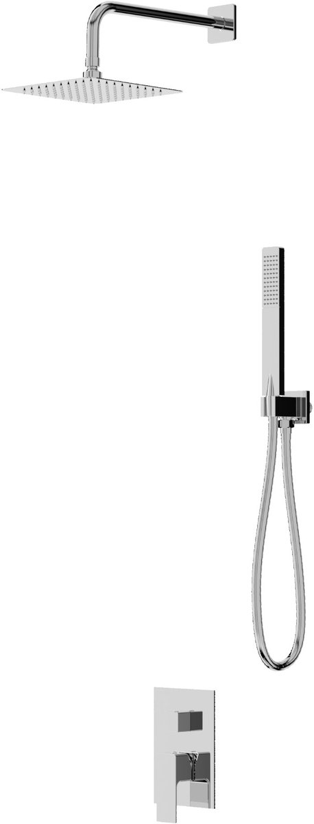LAVITA® Inbouw Doucheset met Handdouche en Regendouche AQUILA - Chroom - Keramische Cartouche, ééngreeps, Waterbesparend - Hoofddouche Inbouwkraan - Douchecombinatie voor extra hygiëne en comfort