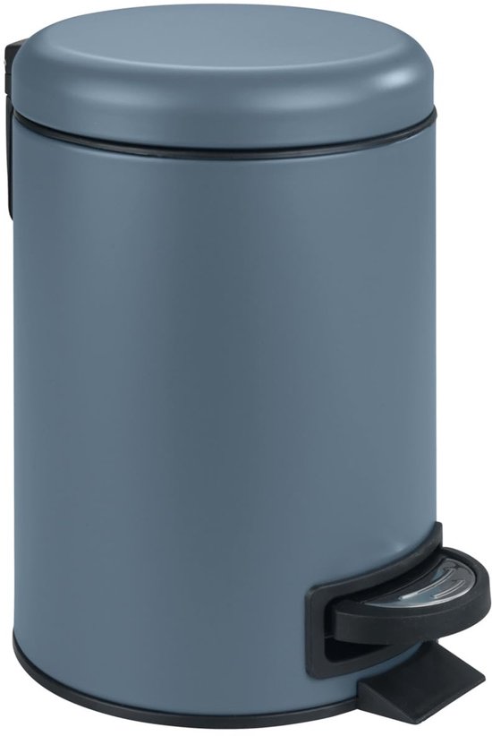 Boraboi ® Stijlvolle Pedaalemmer Met Handige Trapfunctie Voor Badkamer En Toilet, 3 Liter, Donkerblauw, Stalen Constructie