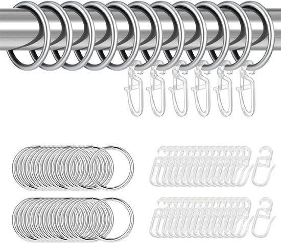 QUARKZMAN 6 stuks houten gordijnringen, 2,75 inch
