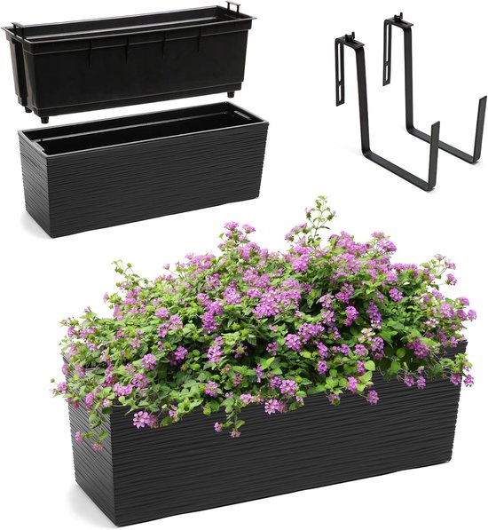 Serinova 1 1 Piano bloembakken crème antraciet vensterbank plantenbak
