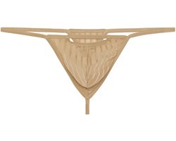 WOH heren microfiber G-string personal allure mesh beige