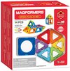 Doos van Magformers Basic Plus Set 14 stuks. Met afbeeldingen van de magnetische bouwstukken en een gebouwde constructie.