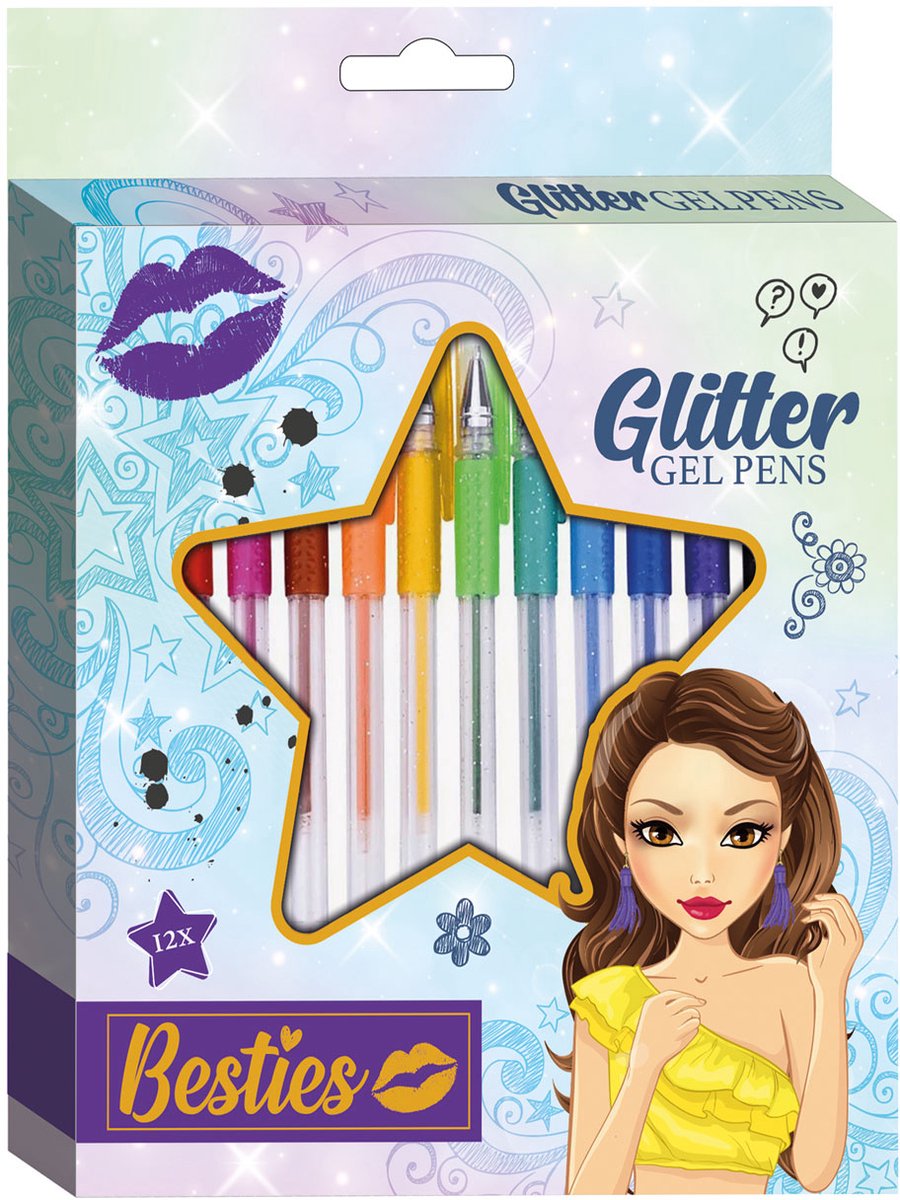 Besties Glitter gel pennenset 12-delig