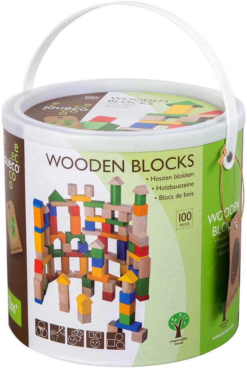 Jouéco Houten Blokken - 100-delig — afbeelding 5