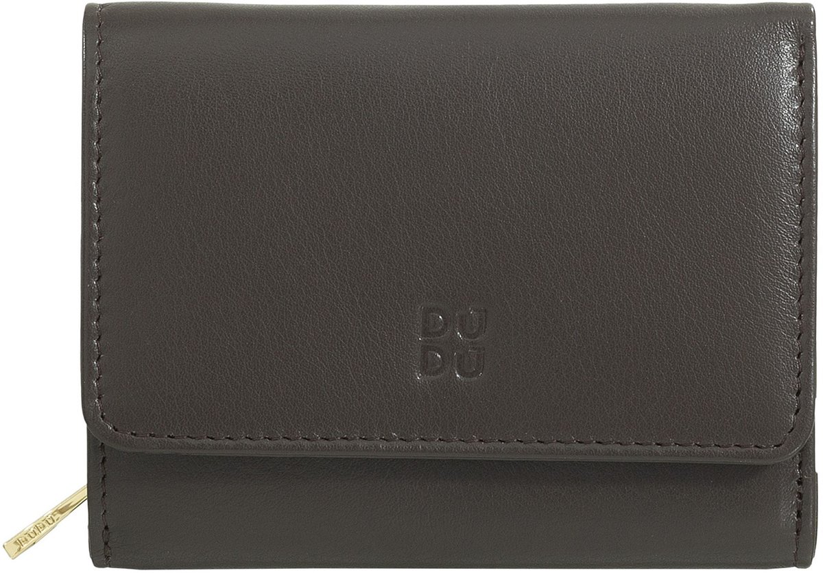 DuDu Pemba Portemonnee RFID-bescherming Leer 12 cm - Dames - Horizontaal - coffee brown