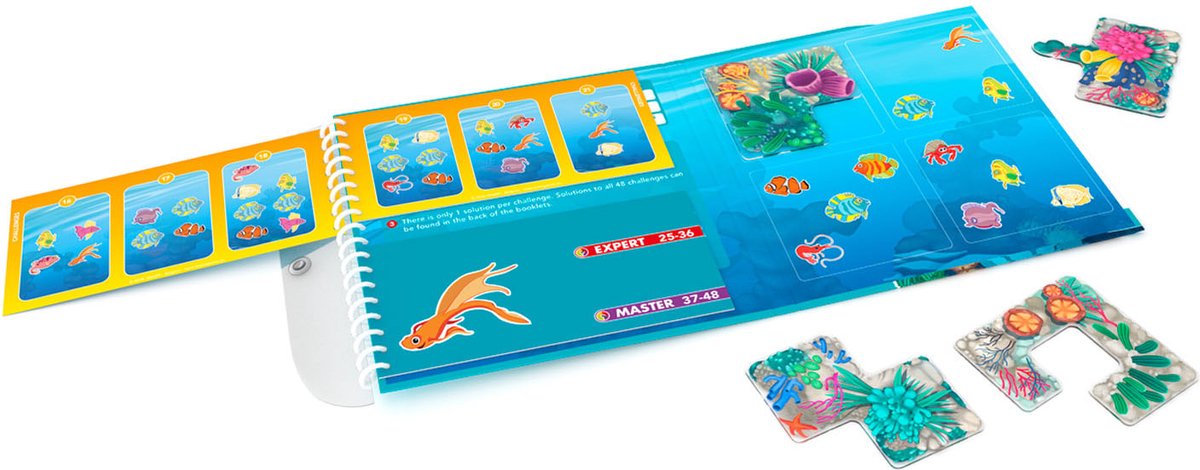 SmartGames - Coral Reef - 48 opdrachten - magnetisch boekje - vissen — afbeelding 2