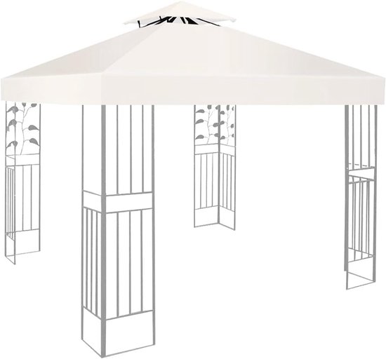 Outsunny paviljoen vervangdak, waterdicht, UV-bestendig, geschikt voor 3x4 m, grijs