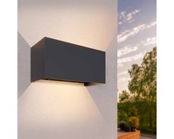 Ledvion LED Wandlamp 9,5W 3000K IP54 Tweezijdig Zwart Buitenlamp