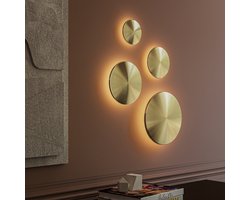 Casper S LED Wandlamp Goud - 2700K warm wit - 8 Watt - Rond - Muurlamp voor binnen en buiten