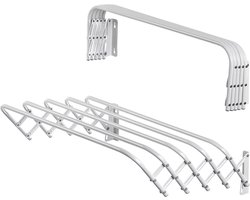 KADAX Inklapbaar wasrek voor wasruimte, ruimtebesparende wasdroger van metaal, uittrekbare accordeonwand, kleerhanger voor binnenshuis (60 cm)