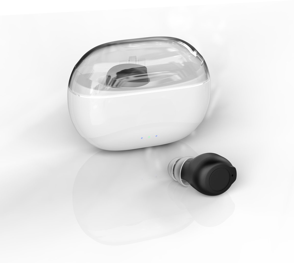Medj- Zwart - Gehoorapparaat -Magnetisch- Opberg box - Oplaadbaar in box 1x Mini Intelligent digitaal Gehoorapparaat - 5 Volume standen - Geluid Reductie - Universeel