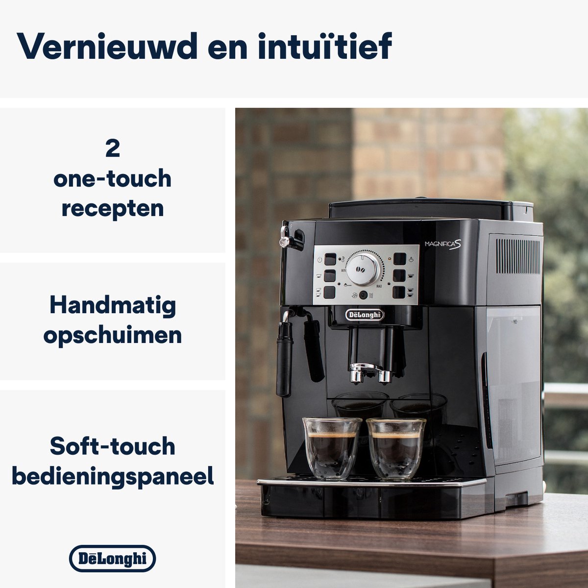 De’Longhi Magnifica S - volautomatische espressomachine met handmatige melkopschuimer en uitneembare zetgroep - Zwart - ECAM20.110.B — afbeelding 3