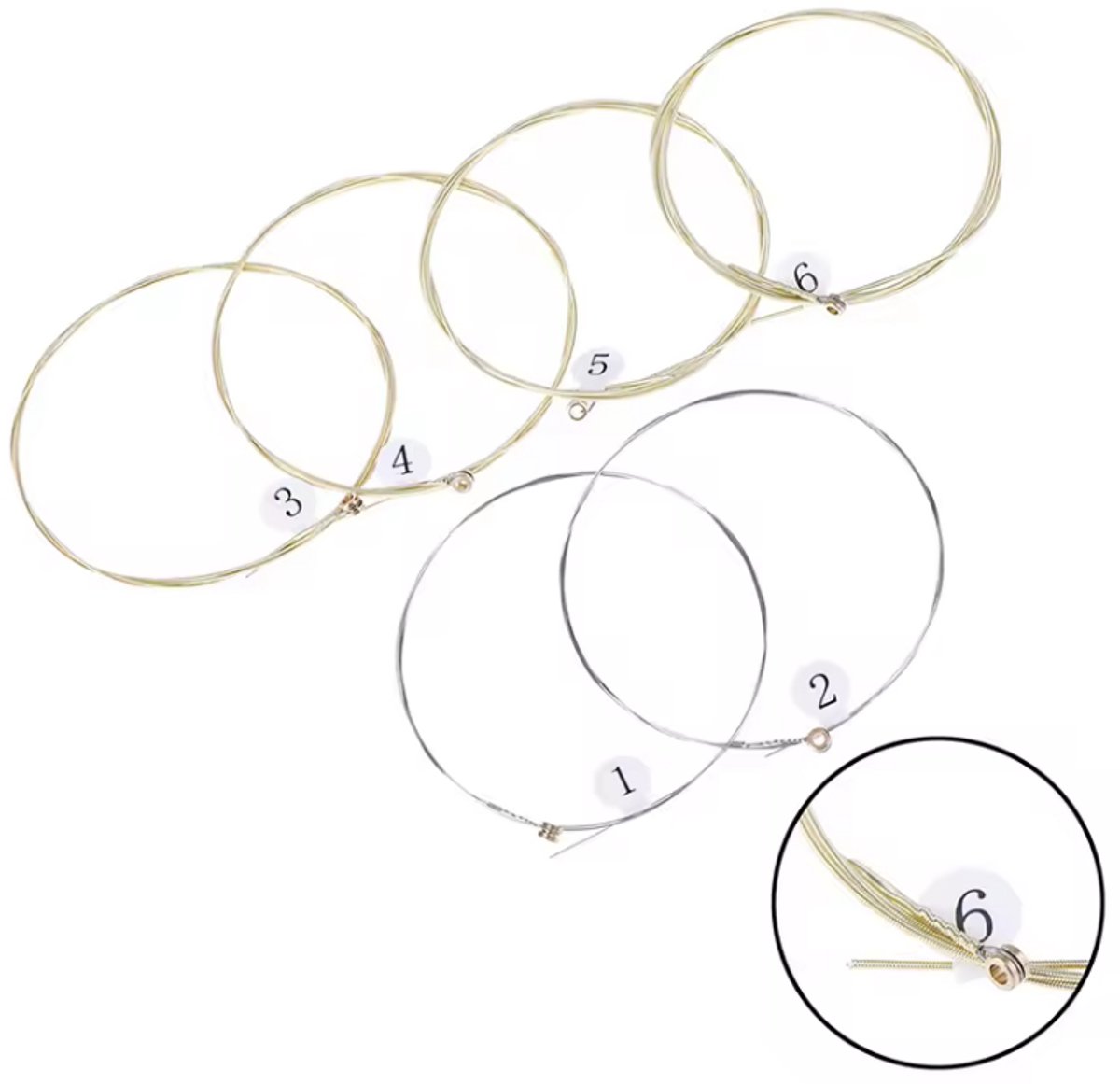 Gitaarsnaren voor akoestische gitaar - Snaren voor akoestische gitaar - 6 stuks - Snaren - Gitaarsnaar - CHPN