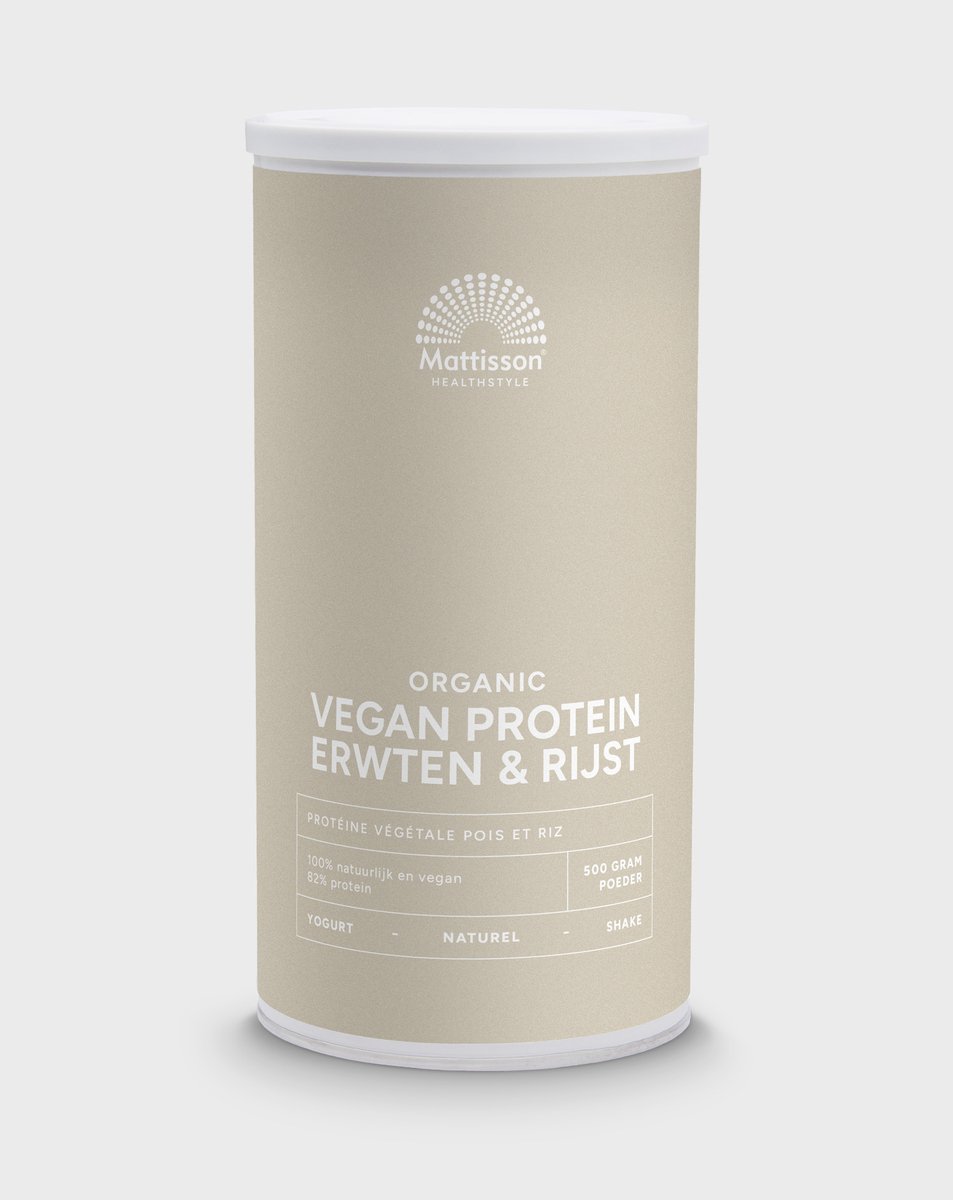 Goedkoopste Mattisson - Biologisch Vegan Proteïne Poeder - Eiwitpoeder - Erwten & Rijst - 500 Gram