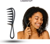 Cabantis® Brede Grove Shark Kam – Antiklit Krullenkam – Voor Krullend, Kroes en Dikker Haar – Anti-Pluis Ontwarrende Kam - Zwart