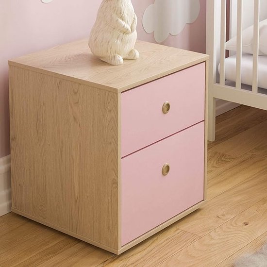 Nachtkastje Billy retro 2 laden - roze - Modern Vipack