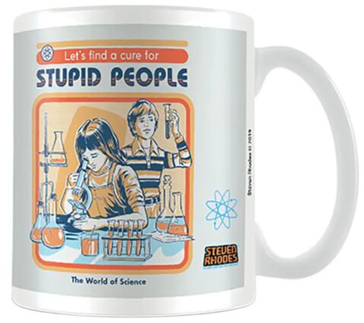 Steven Rhodes Let's Find A Cure For Stupid People Unisex Kop - wit - Standard