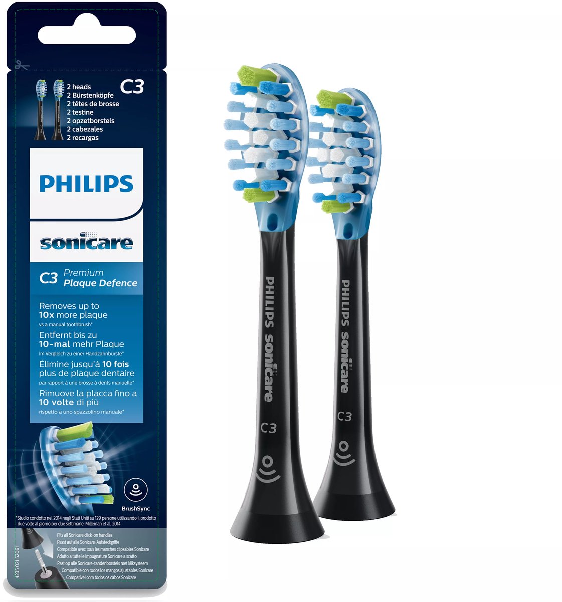 Philips Sonicare - Opzetborstel - 2 Stuks - Zwart - HX9042/33 - Tandplakverwijdering