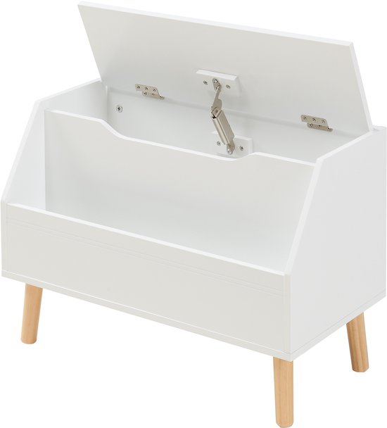 Speelgoedkist Aavanrar opbergkist wit en naturel 60x30x43 cm [en.casa] — afbeelding 5