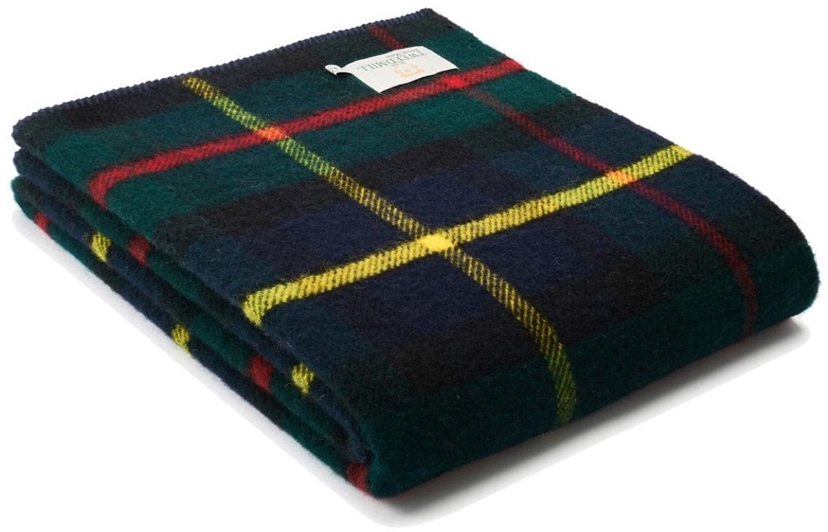 Tweedmill Plaid zonder franje Tartan Hunting MacLeod - 150x200 - Nieuw Wol - Tweedmill UK Blauw