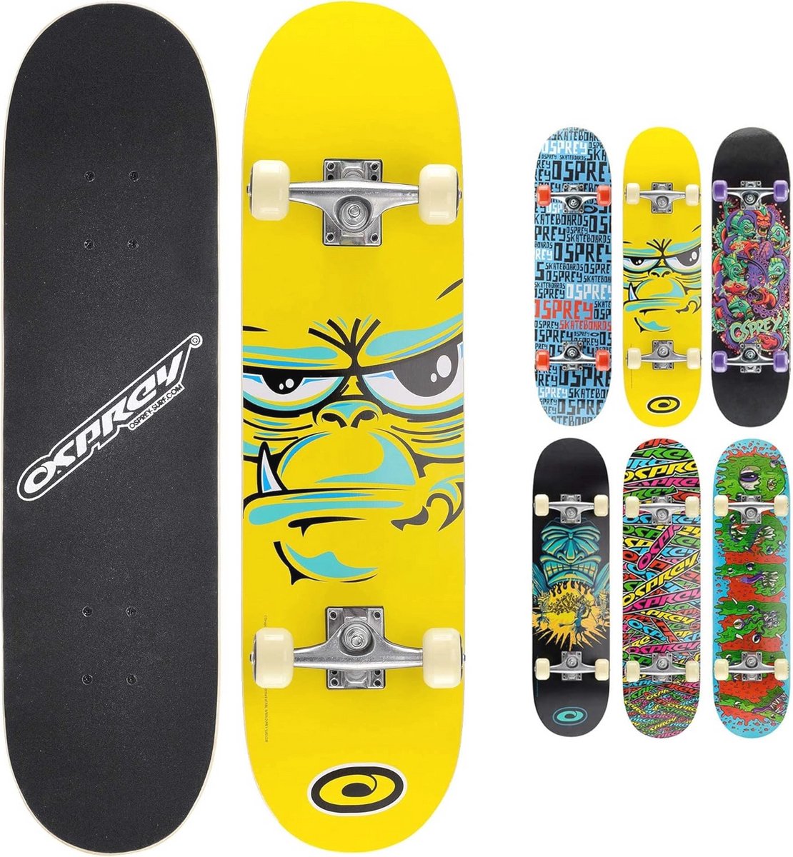 Dubbel Kick-Skateboard voor Kinderen 70 x 20 cm - Beginnersvriendelijk Met Maple Deck - Meerdere Ontwerpen