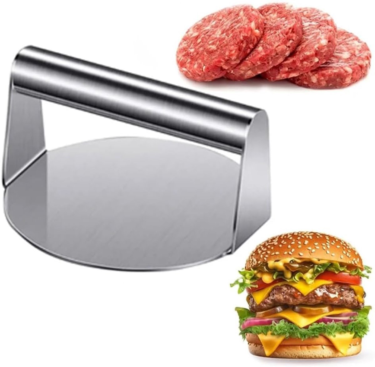 Ibenzoa® Professionele Ronde Hamburgerpers van 5.5 Inch - Geschikt voor Grill en BBQ