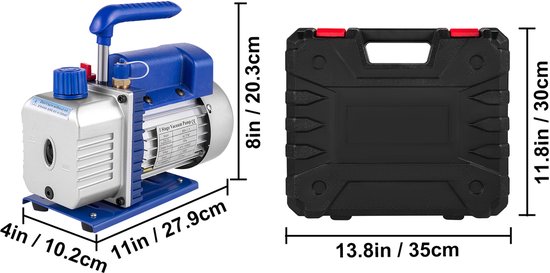 4CFM 1/4 Pk Lucht Vacuümpomp HVAC Koel- en Airconditioning Verdeelstukmeterset R134a-Kit van Merkloos — afbeelding 3