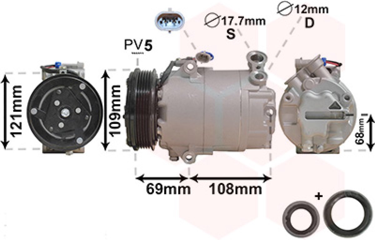 Van Wezel - AIRCO COMPRESSOR VOOR OPEL ASTRA G 1998-2004 09132918