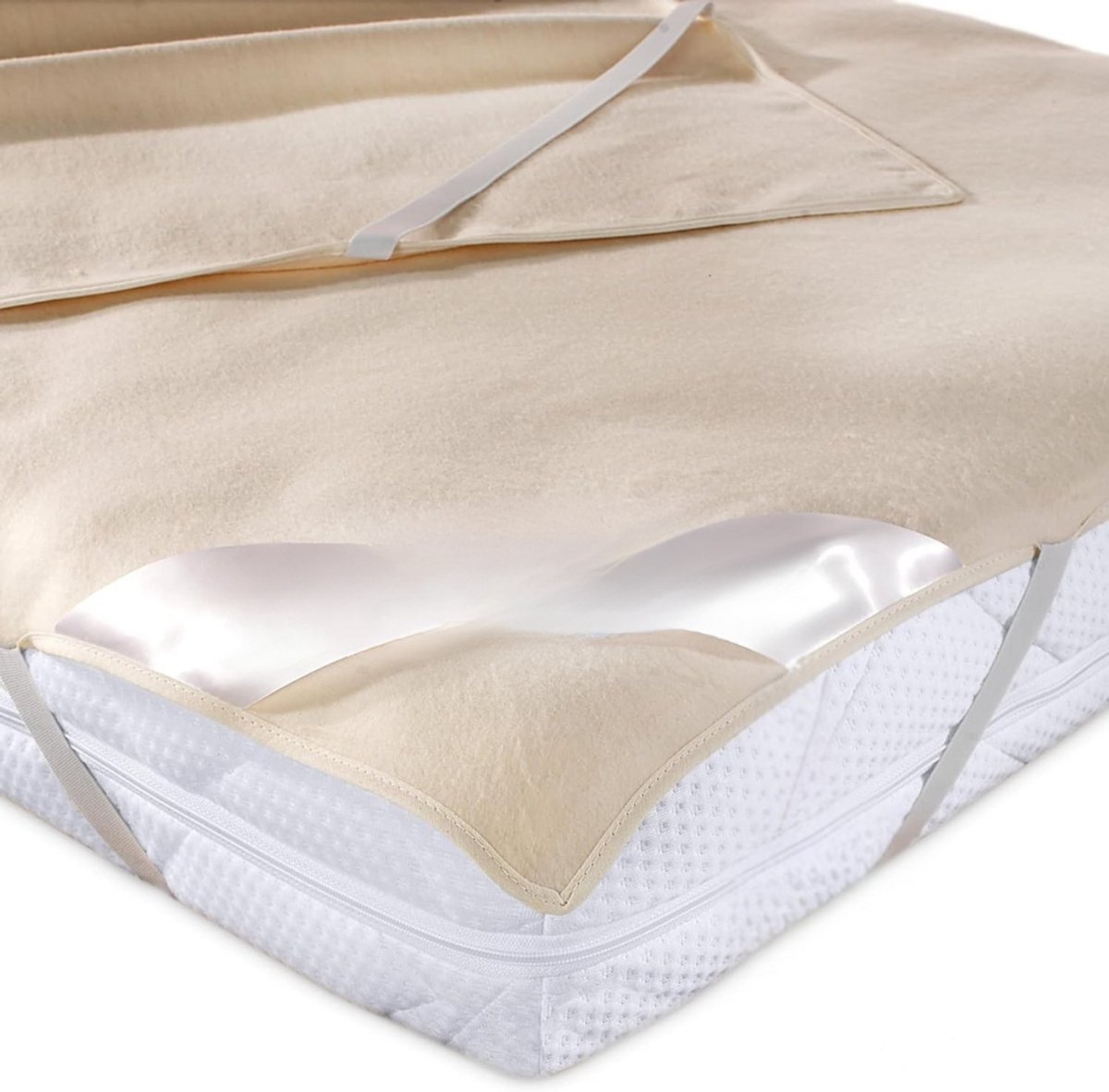 GTB® Molton 180x200 - Hoeslaken 180 x 200 - Dekbedovertrek - Beige - 200cm x 180cm x 40cm