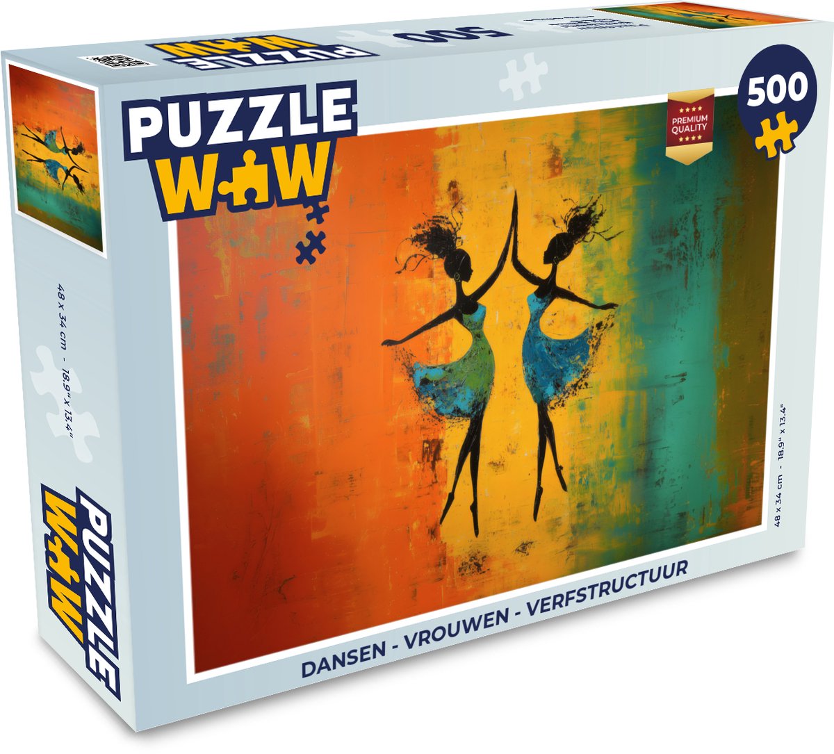 Puzzel Dansen - Vrouwen - Verfstructuur - Legpuzzel - Puzzel 500 stukjes