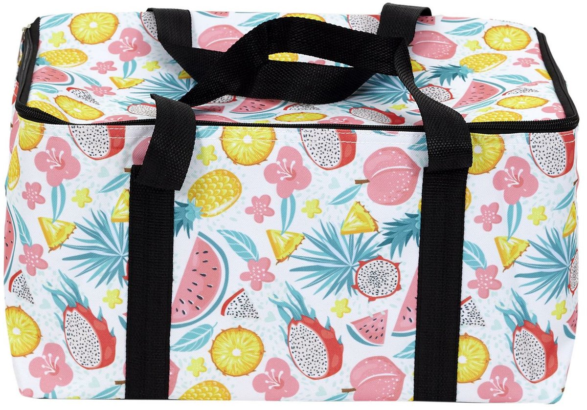 Cook Concept Koeltas Tropical Fruits - voor lunch en drinks - 20L - 40 x 21 x 25 cm - zomerse multi kleuren mix