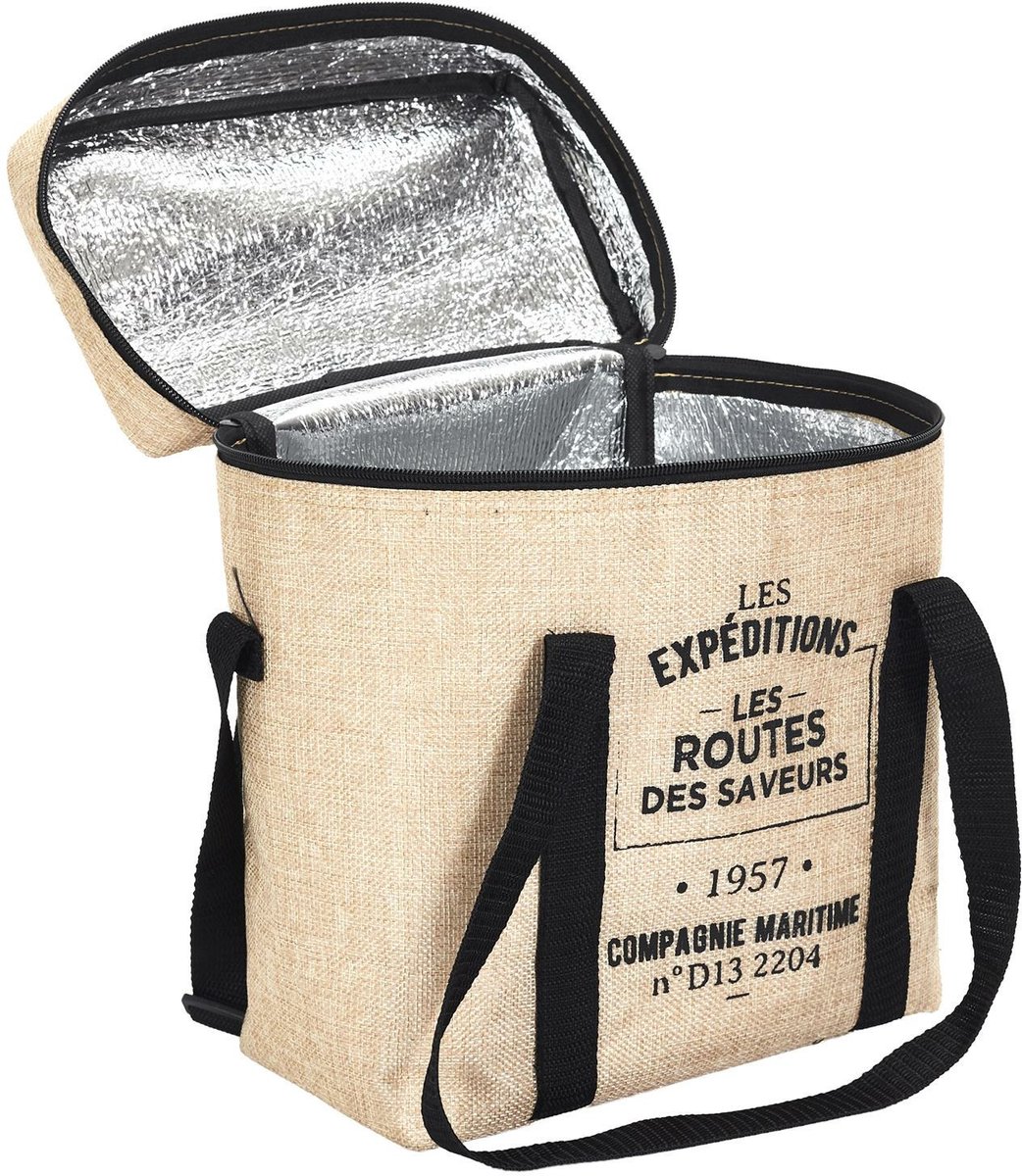 Cook Concept Koeltas Jute - voor lunchpakket of drankjes - 10 liter - 25 x 14 x 30 cm - Draagband